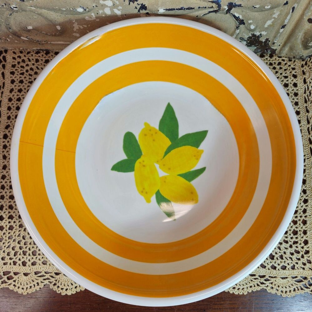 Bed Bath & Beyond Melamine Serving Bowl Lemon Citrus Theme 12"